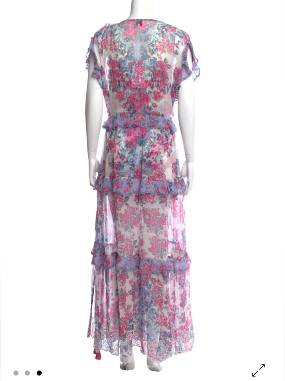 NWT Hemant and Nandita Tiered Maxi Ruffle Chiffon Maxi Dress size small video - Picture 10 of 16